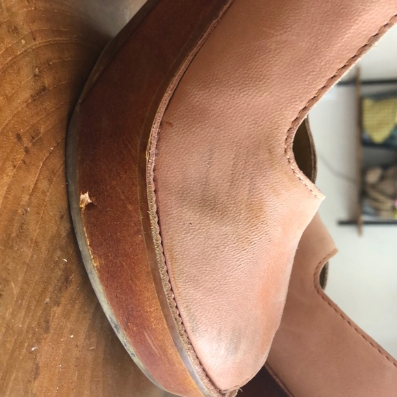 Latigo Anthropologie Nubuck Leather Wood Platform Sandal - Picture 7 of 8